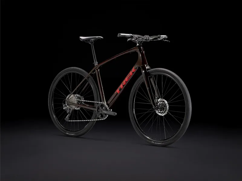 TREK FX Sport 5 Carbon Hybrid Bike in Red Carbon Smoke
